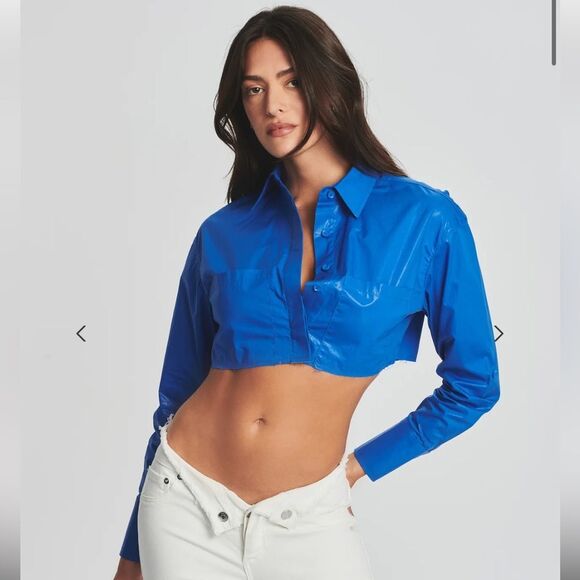 SER.O.YA Chi top 🔥NWT🔥 Royal blue coated 🖤 size XXS - Picture 1 of 7